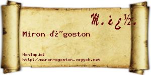 Miron Ágoston névjegykártya